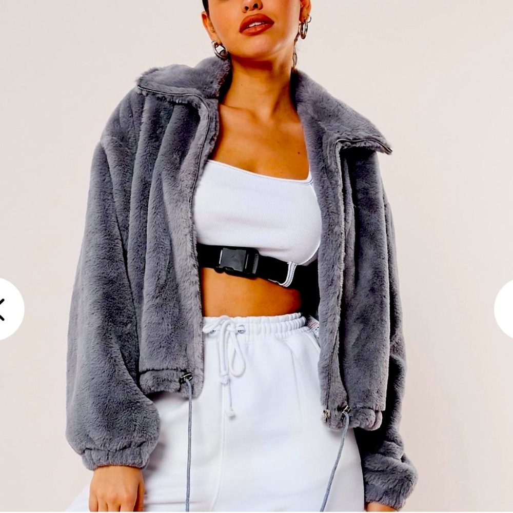 Misguided Faux Fur Bomber Jacket